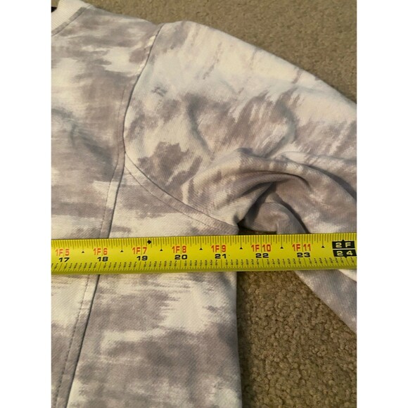Athleta Farallon Tie-dye Print Crewneck Sweatshirt Gray White Size Large EUC - Picture 10 of 12
